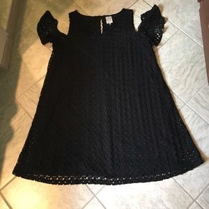 Black cold shoulder swing dress, 2X